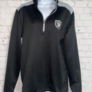 Sz.M*Mens NFL Team Apparel*Black/Gray Raiders Half-Zip Pullover